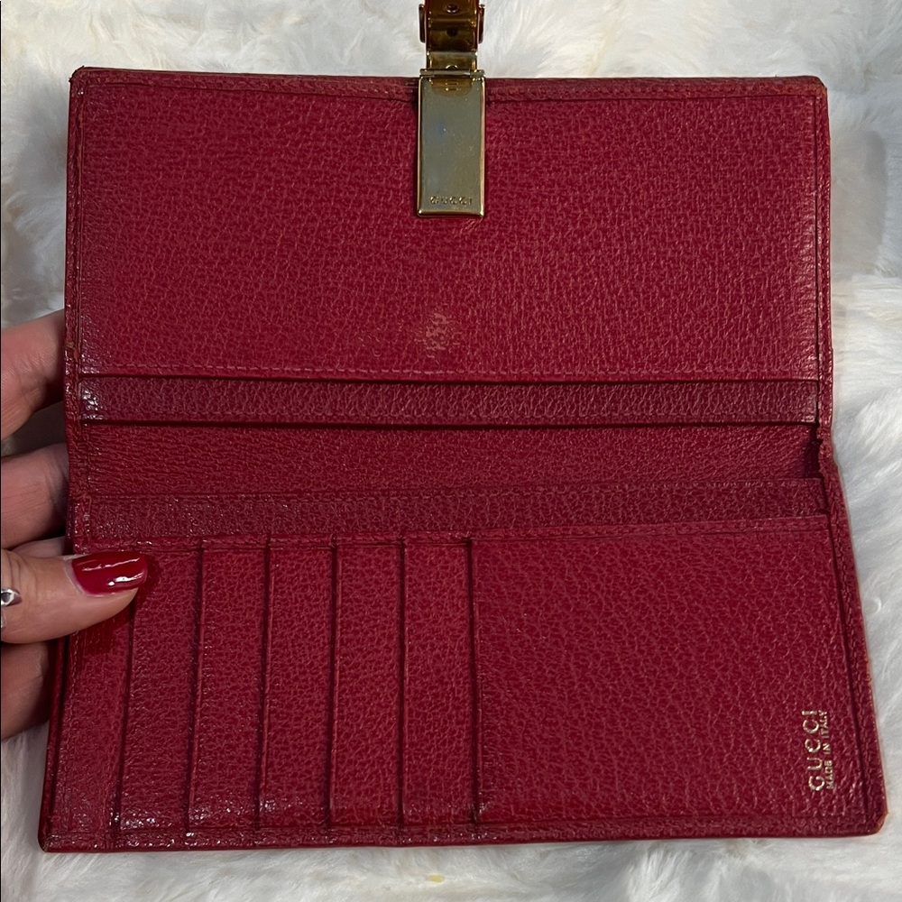 GucciRed Leather Women's wallet - Picture 4 of 13